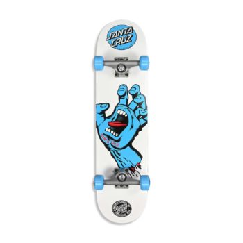 Santa Cruz Screaming Hand 7.75" Complete Skateboard - White / Blue