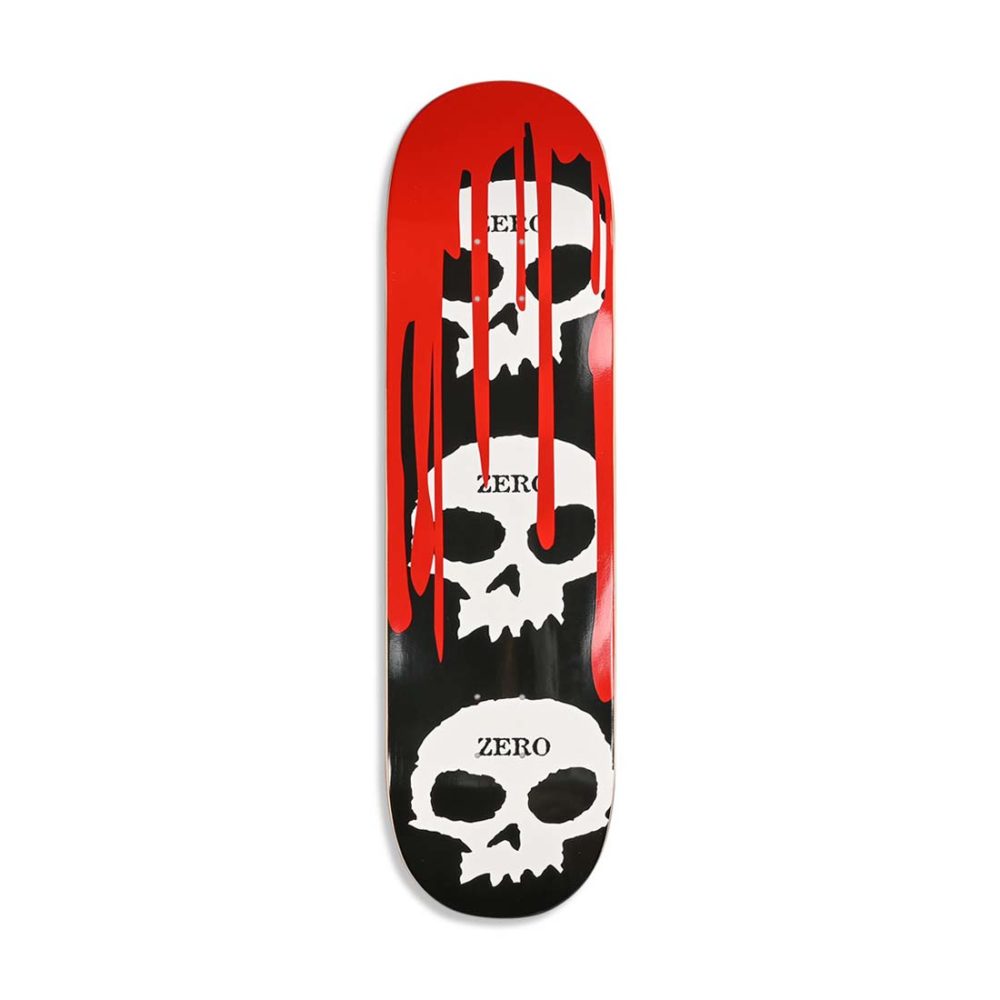 Zero 3 Skull Blood Skateboard Deck - Black / White / Red