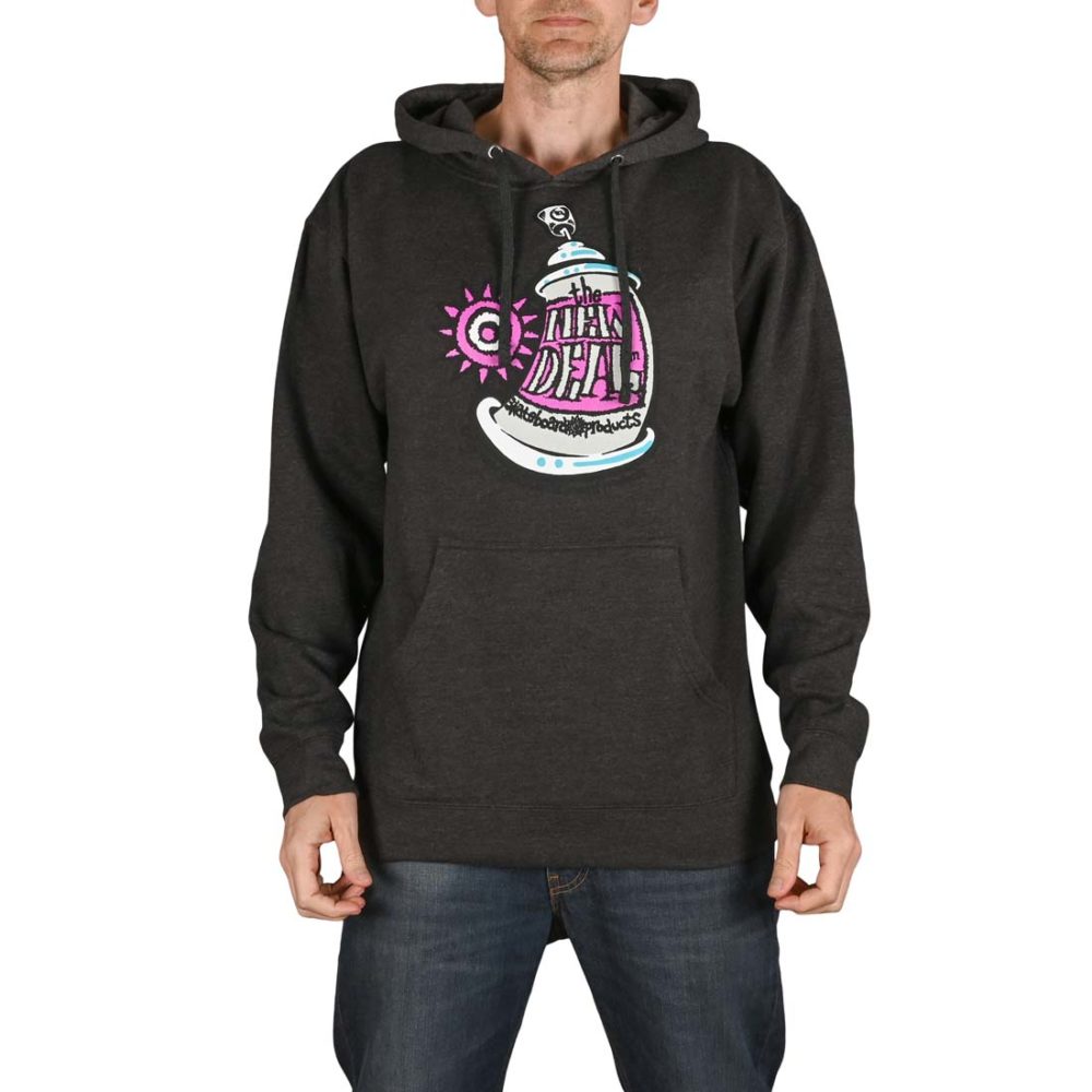 New Deal Spray Can Pullover Hoodie - Charcoal Heather