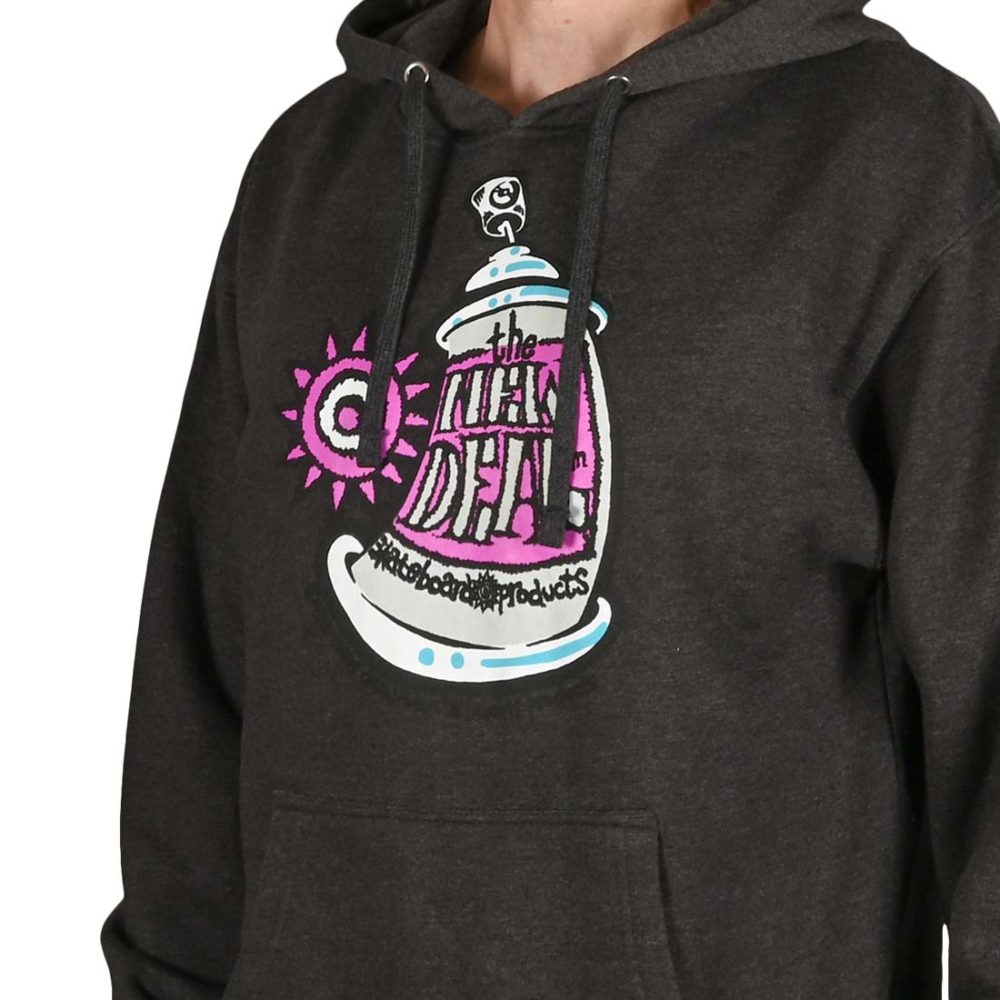 New Deal Spray Can Pullover Hoodie - Charcoal Heather