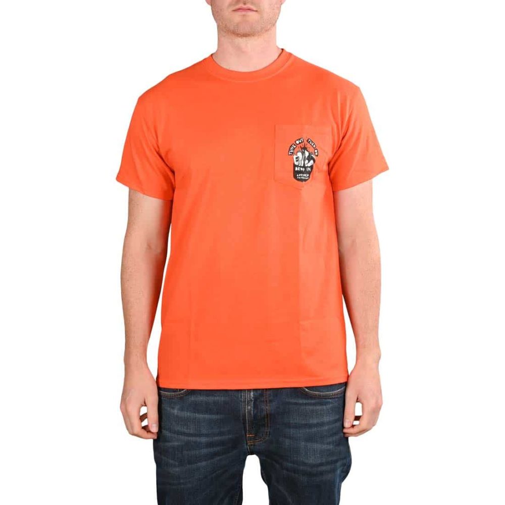 Anti Hero Tune Out S/S Pocket T-Shirt - Orange / Black