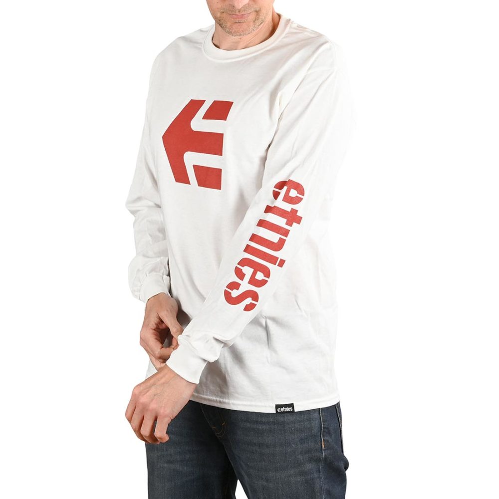 Etnies Icon L/S T-Shirt - White / Red