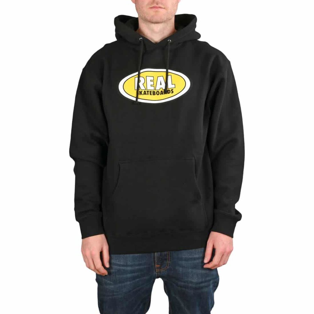 Real Oval Pullover Hoodie - Black / Yellow