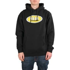 Real Oval Pullover Hoodie - Black / Yellow - Supereight