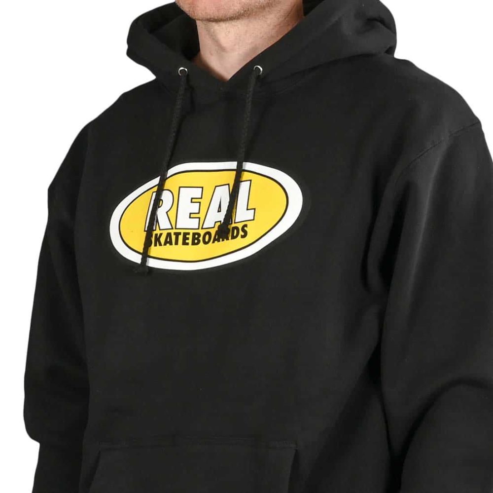 Real Oval Pullover Hoodie - Black / Yellow