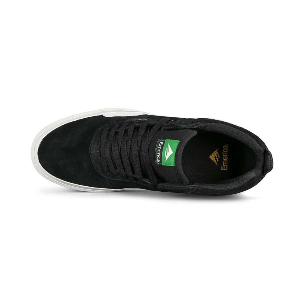 Emerica Pillar Mid-Top Skate Shoes - Black/White/Gold