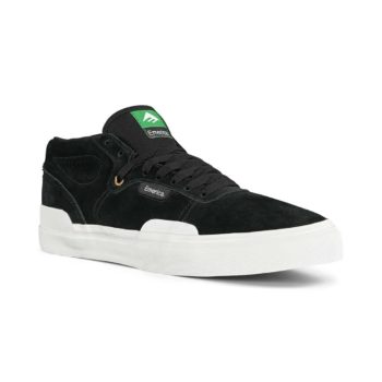 Emerica Pillar Mid-Top Skate Shoes - Black / White / Gold