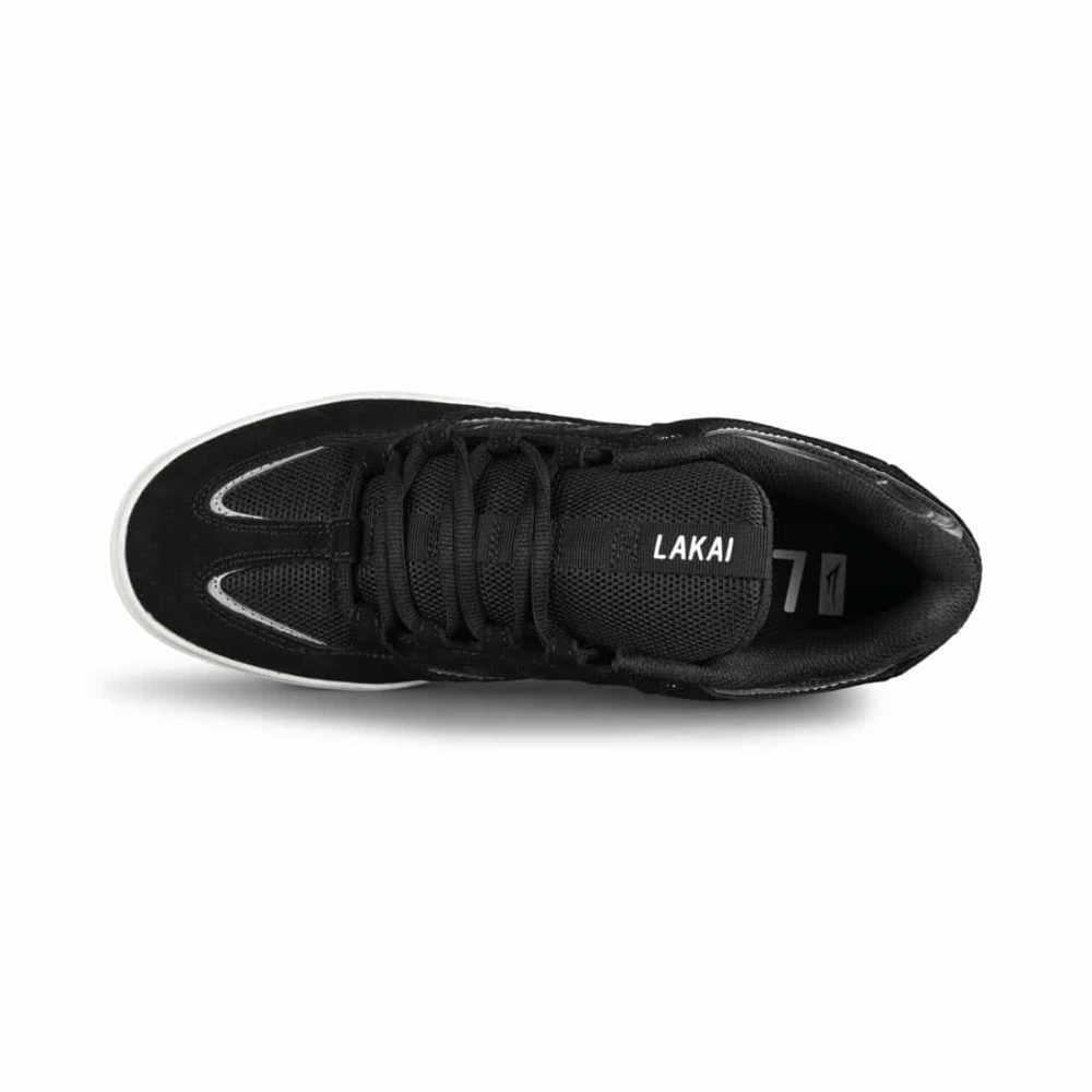 Lakai Carroll Skate Shoes - Black White Suede