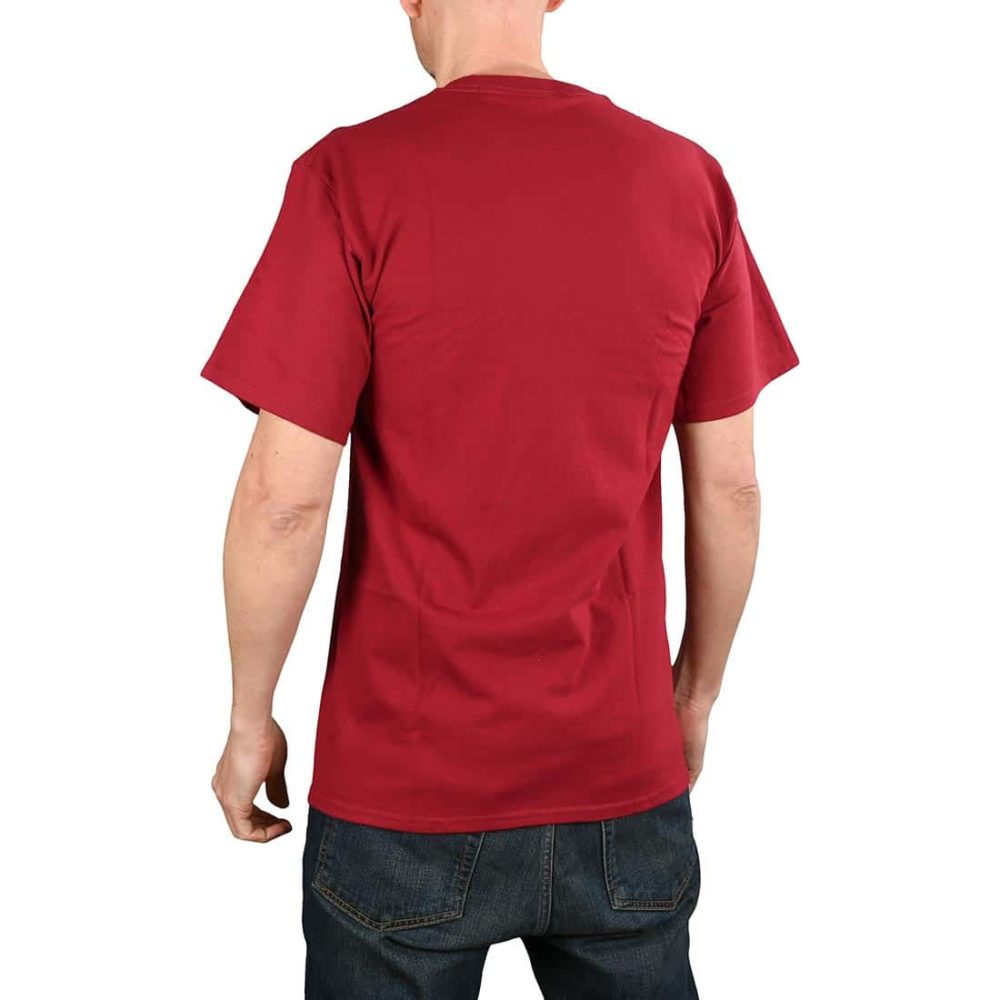 HUF Essentials OG Logo S/S T-Shirt - Burgundy