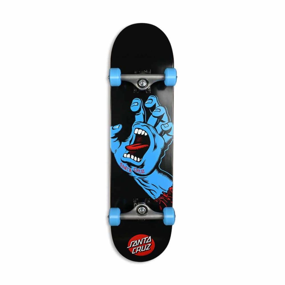 Santa Cruz Screaming Hand 8" Complete Skateboard - Black / Blue