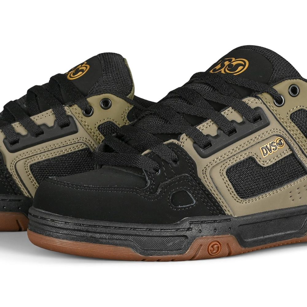 DVS Comanche Skate Shoes - Brindle / Burnt Olive / Black Leather