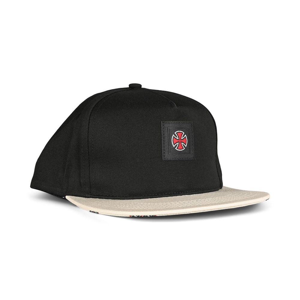 Independent Hachure Snapback Cap - Black / Athletic Heather