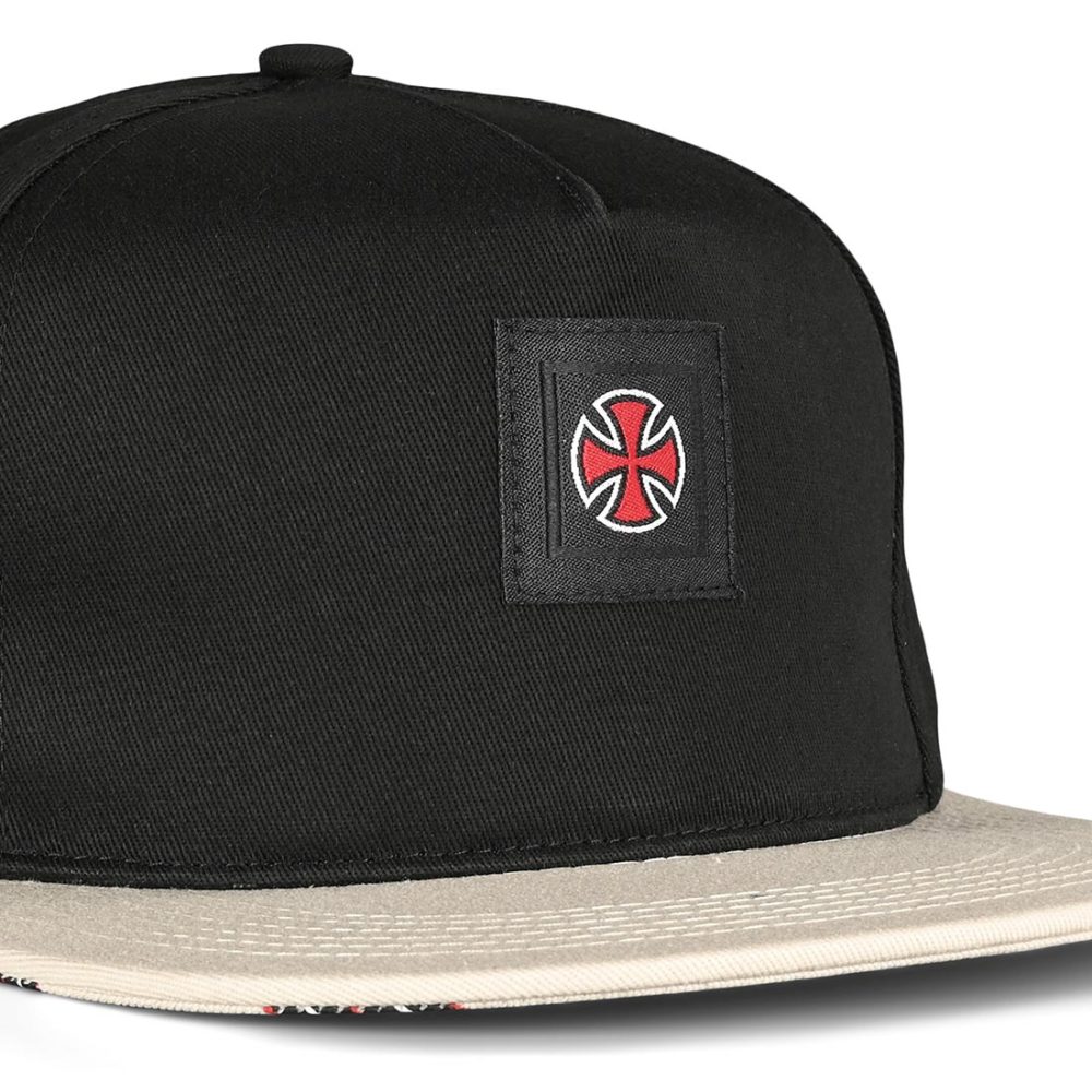 Independent Hachure Snapback Cap - Black / Athletic Heather