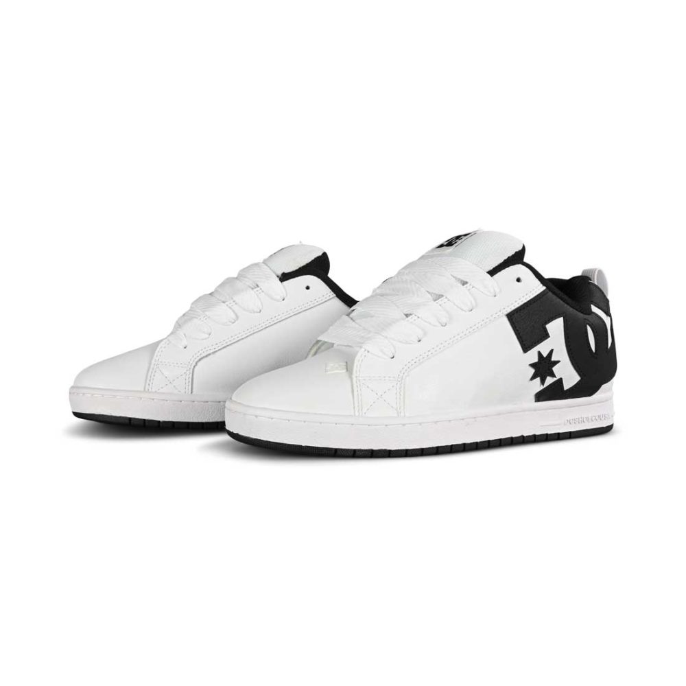 DC Court Graffik Skate Shoes - White / Black / Black