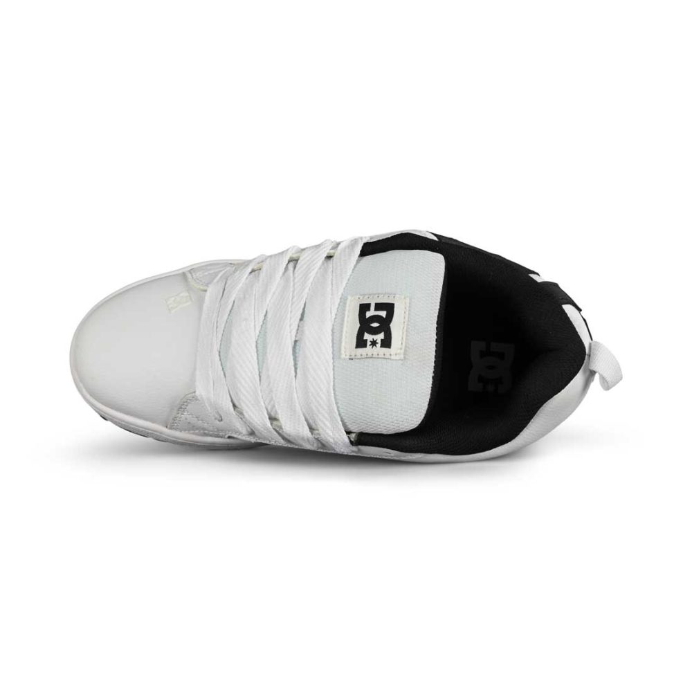 DC Court Graffik Skate Shoes - White / Black / Black