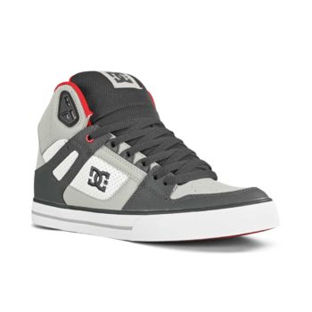 DC Pure High Top WC Skate Shoes - Grey / Red / White