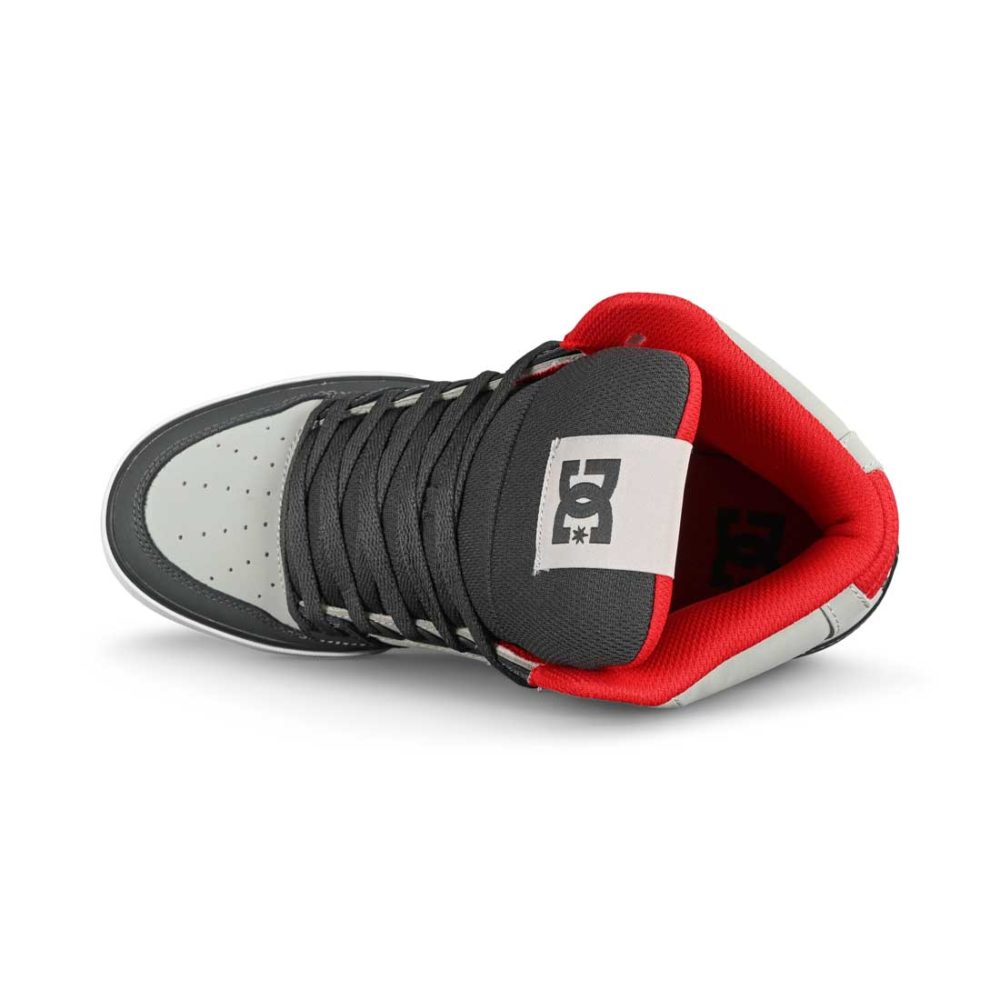 DC Pure High Top WC Skate Shoes - Grey / Red / White