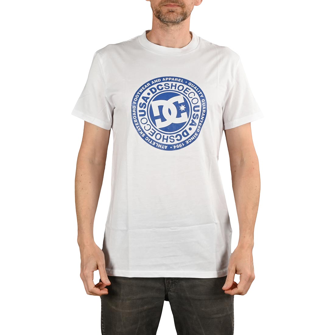 DC Shoes Circle Star S S T Shirt Snow White Nautical Blue