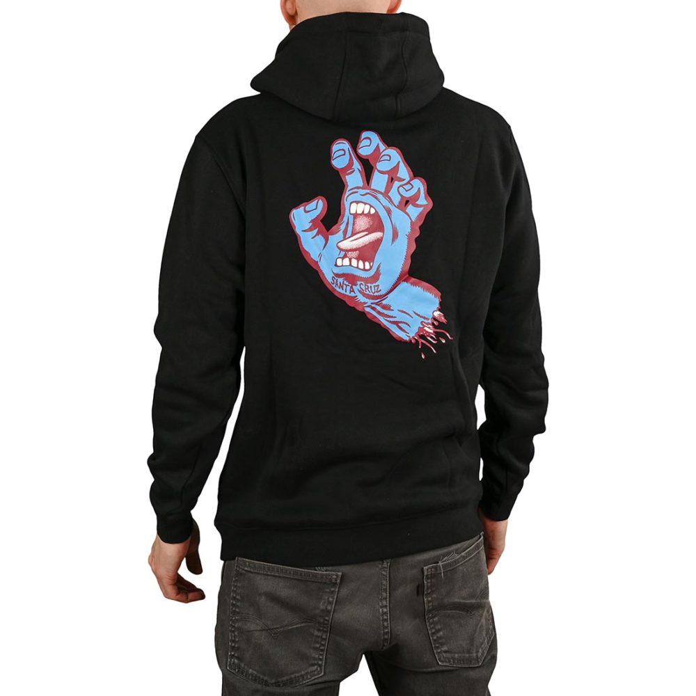 Santa Cruz Screaming Hand Strip Pullover Hoodie - Black