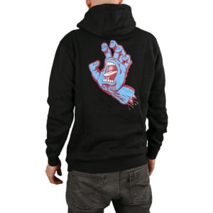 Santa Cruz Screaming Hand Strip Pullover Hoodie Black Supereight