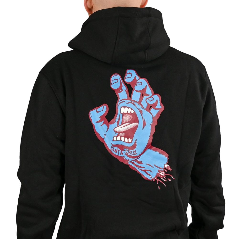 Santa Cruz Screaming Hand Strip Pullover Hoodie - Black