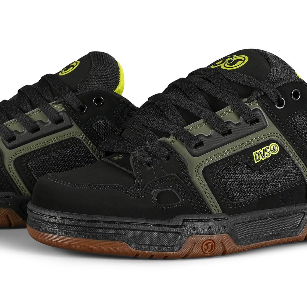 DVS Comanche Skate Shoes - Black / Olive / Gum Nubuck