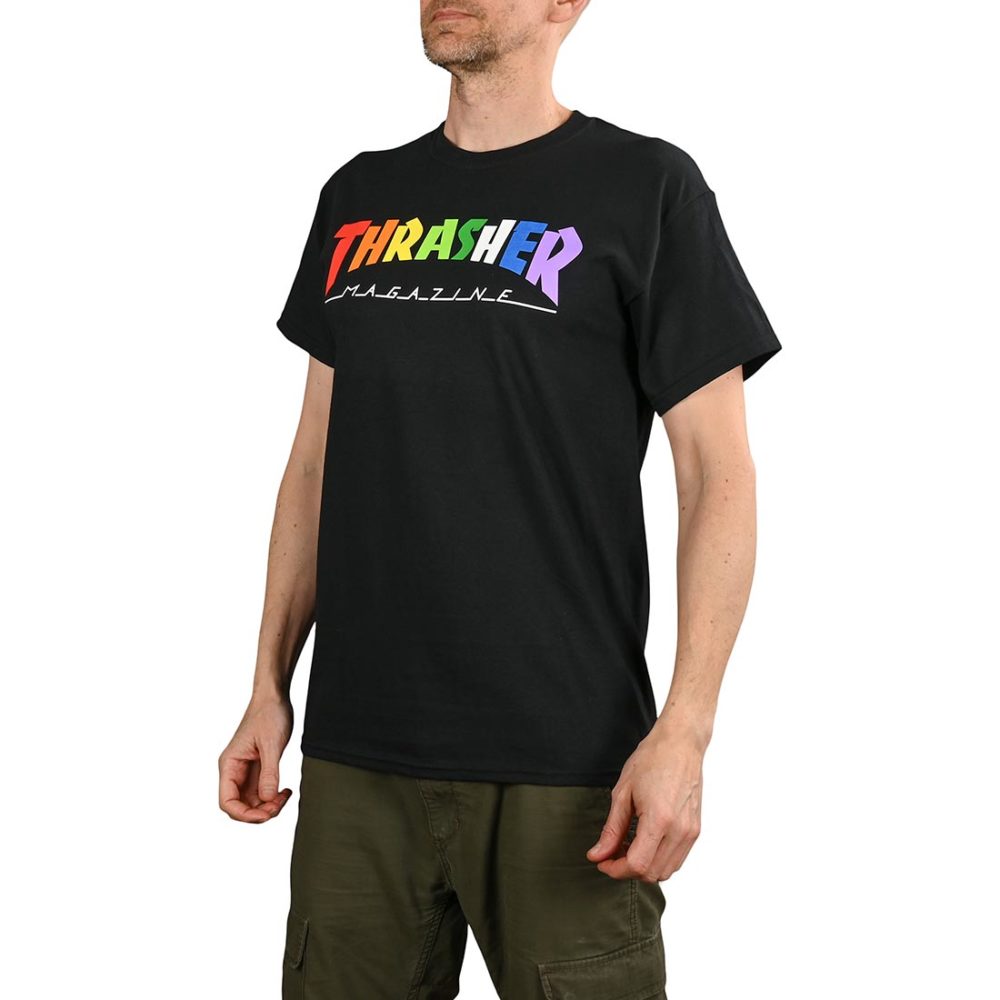 Thrasher Rainbow Mag S/S T-Shirt - Black