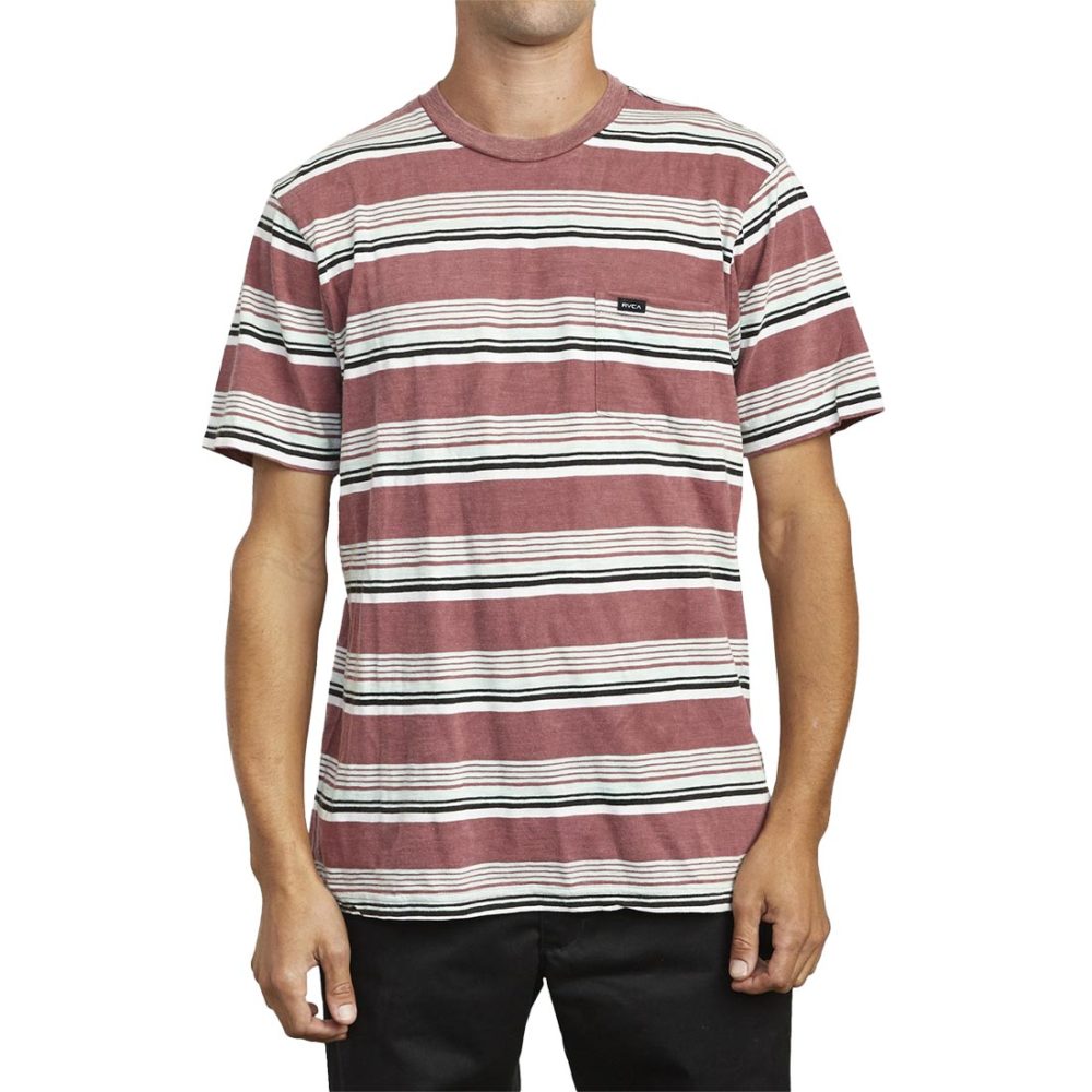 RVCA Ventura Stripe S/S T-Shirt - Merlot