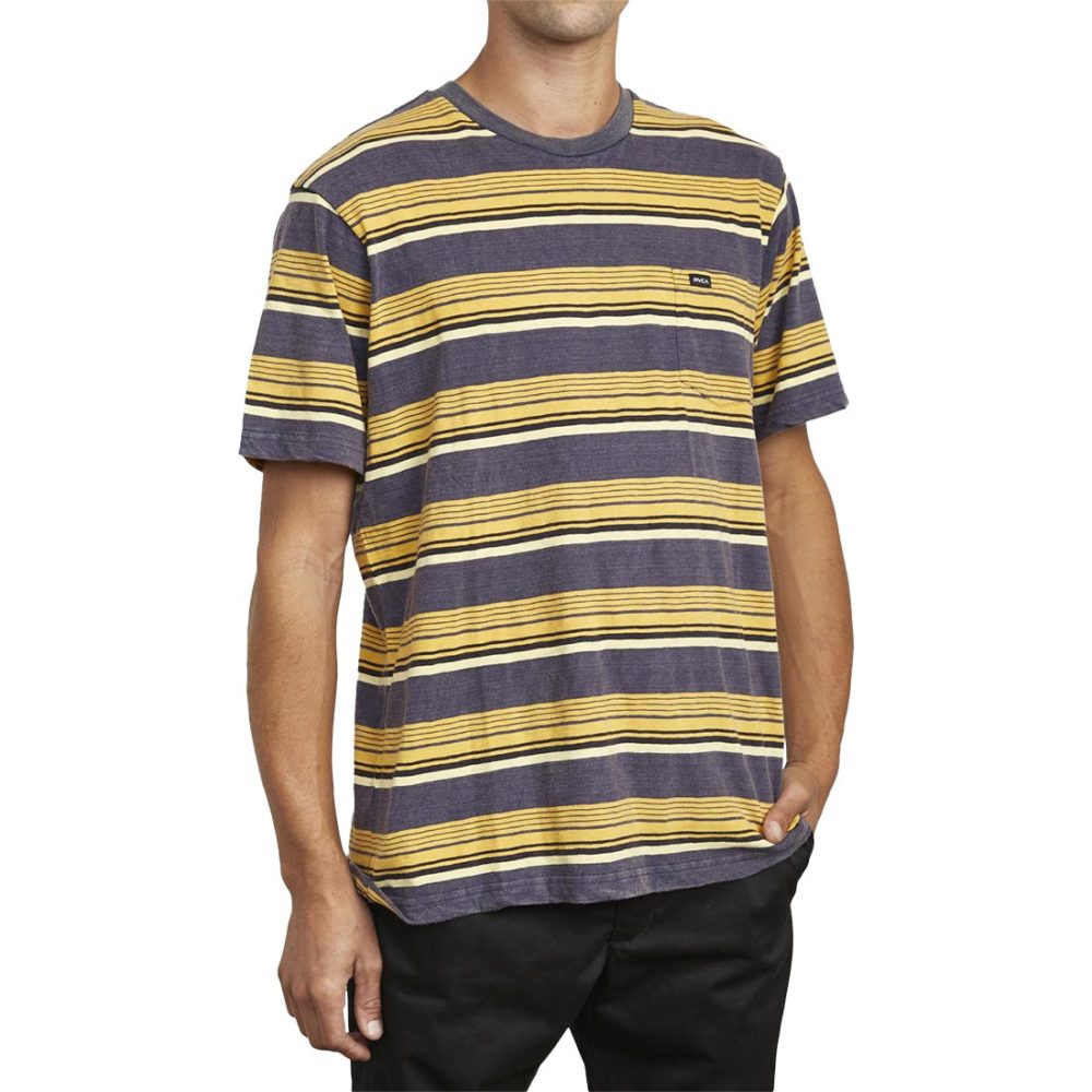 RVCA Ventura Stripe S/S T-Shirt - Moody Blue