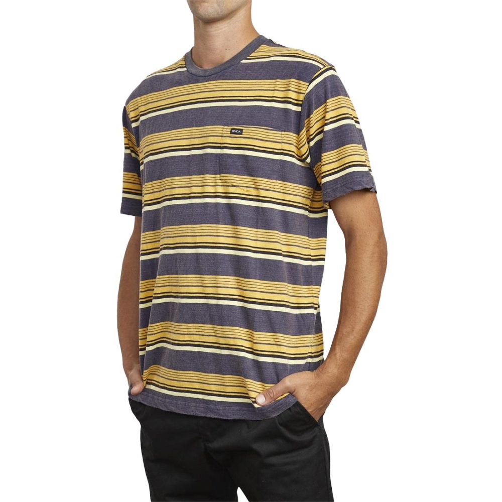 RVCA Ventura Stripe S/S T-Shirt - Moody Blue