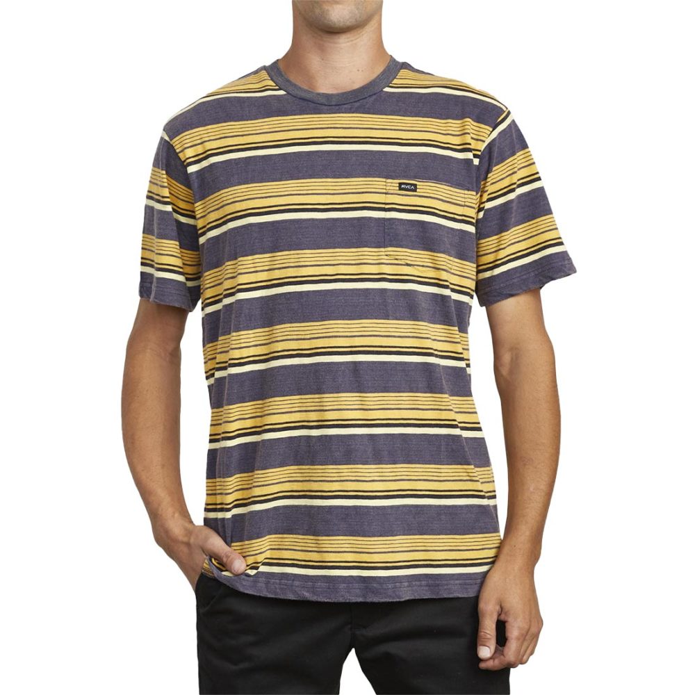 RVCA Ventura Stripe S/S T-Shirt - Moody Blue