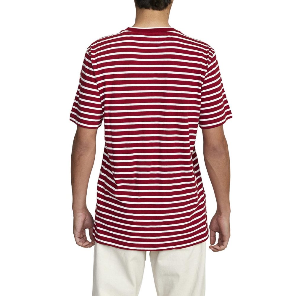 RVCA x Baker Stripe S/S T-Shirt - Bright Red - Supereight