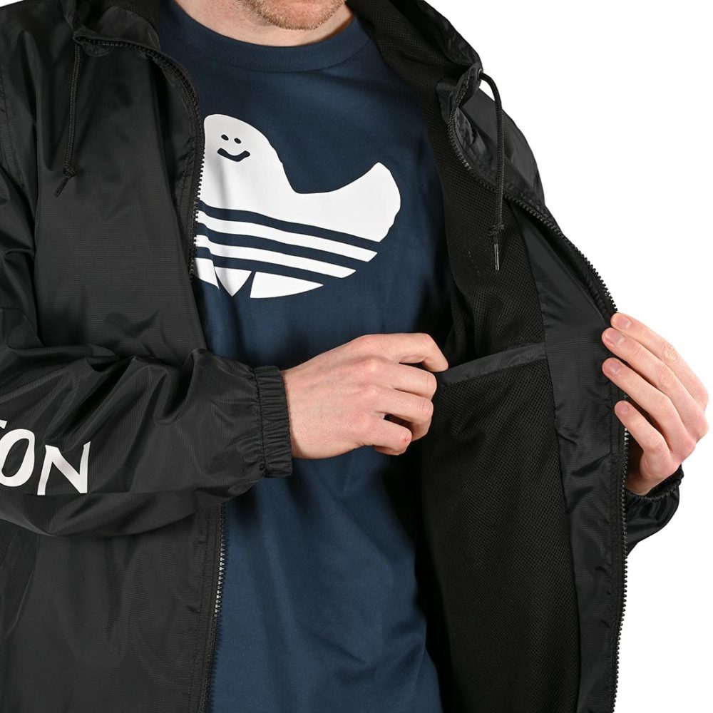 Brixton Claxton Alton LW Zip Hooded Jacket - Black / White