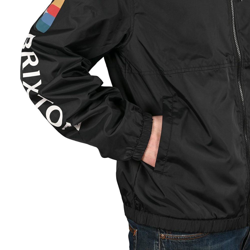 Brixton Claxton Alton LW Zip Hooded Jacket - Black / White