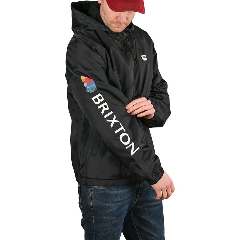 Brixton Claxton Alton LW Zip Hooded Jacket - Black / White