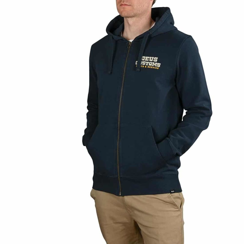 Deus Ex Machina Automatica Zip-Up Hoodie - Midnight Blue