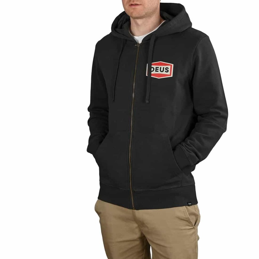 Deus Ex Machina Speed Stix Zip-Up Hoodie - Phantom Black