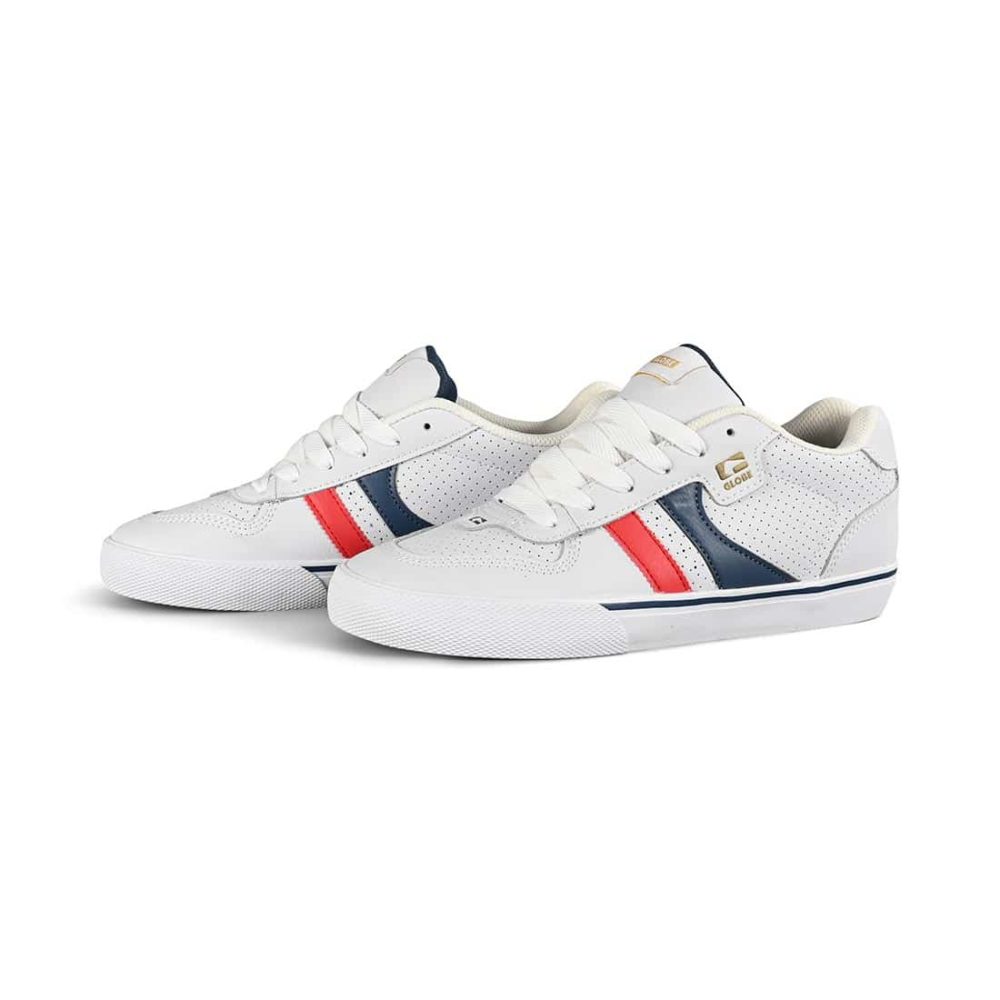 Globe Encore 2 Skate Shoes - White / Blue / Red