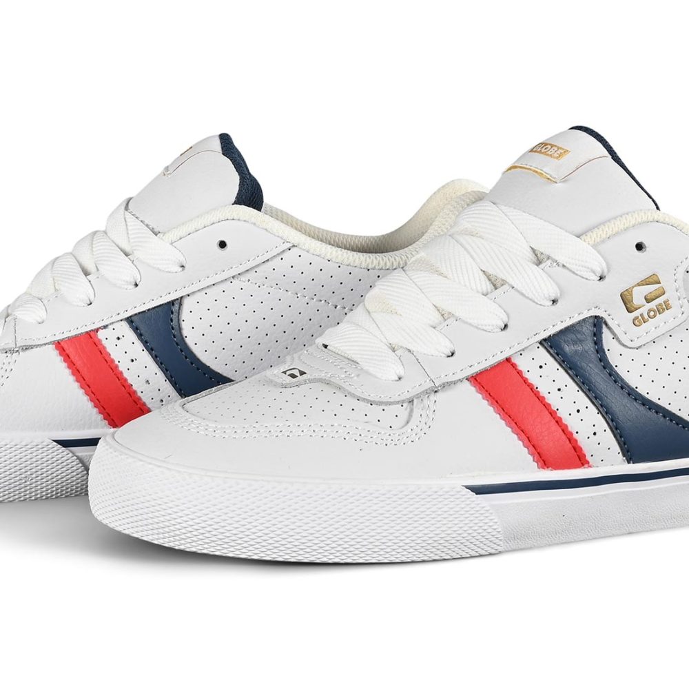 Globe Encore 2 Skate Shoes - White / Blue / Red