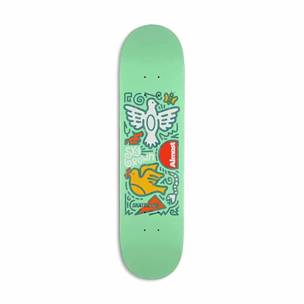 Almost Skateistan Sky Brown Doodle R7 7.75" Skateboard Deck - Mint