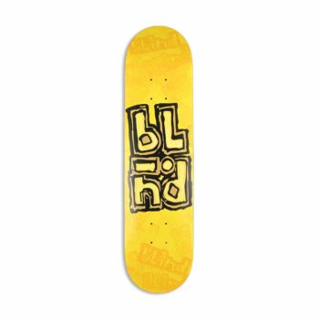 Blind OG Stacked Stamp 7.75" Skateboard Deck - Yellow