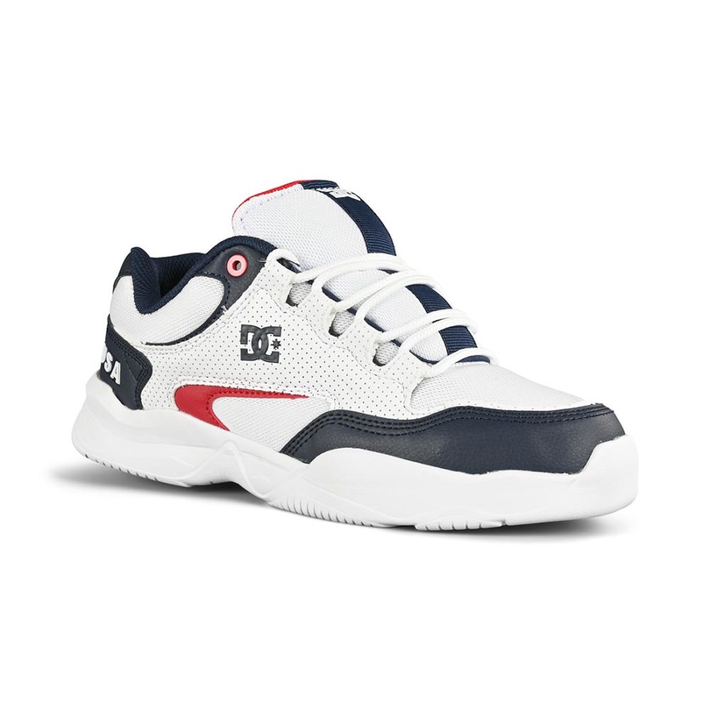 DC Decel SN Skate Shoes - White / Red / Blue