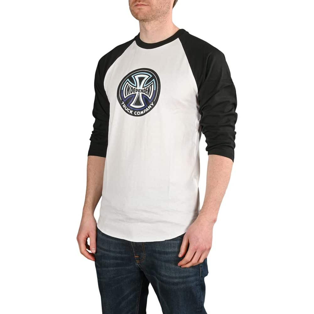 Independent Split Cross 3/4 Baseball T-Shirt - Black / White