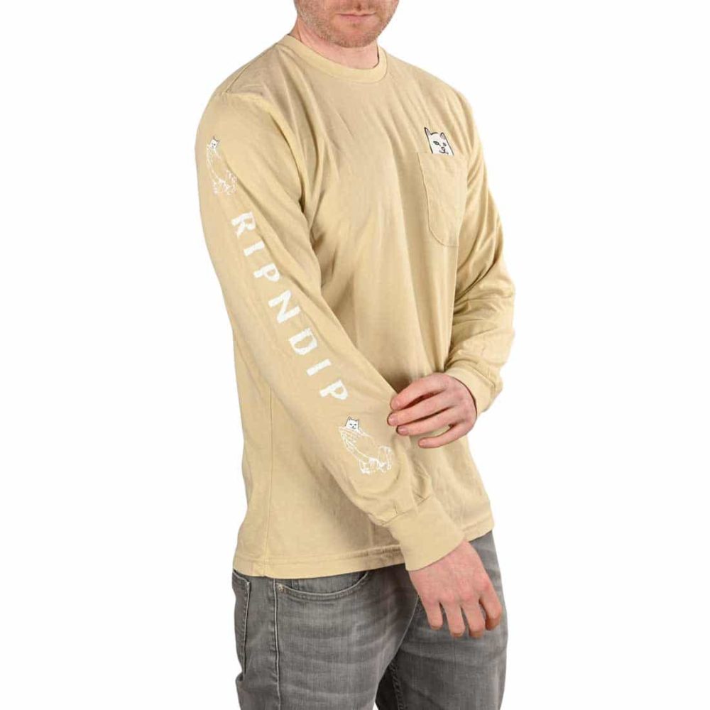 RIPNDIP Lord Nermal L/S Pocket T-Shirt - Tan