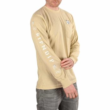 RIPNDIP Lord Nermal L/S Pocket T-Shirt - Tan