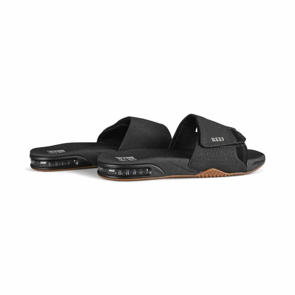 Reef Fanning Slide Sandals - Black / Silver