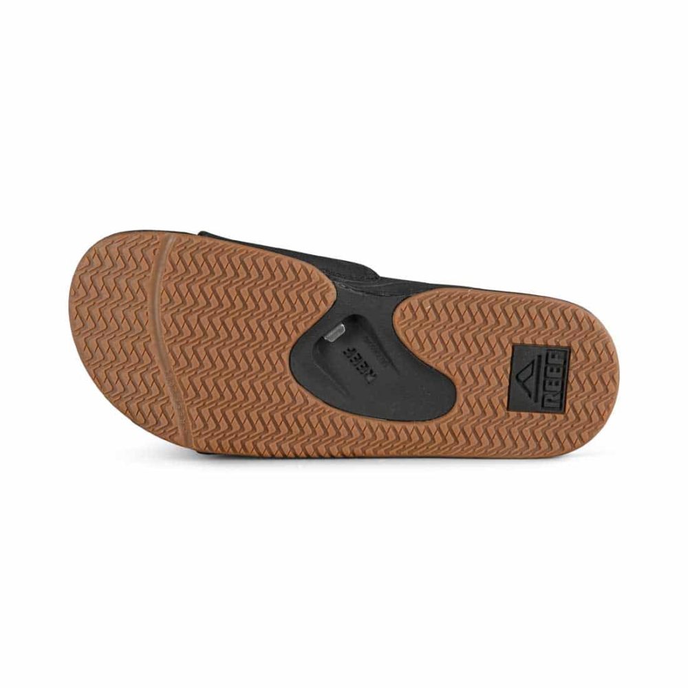 Reef Fanning Slide Sandals - Black / Silver