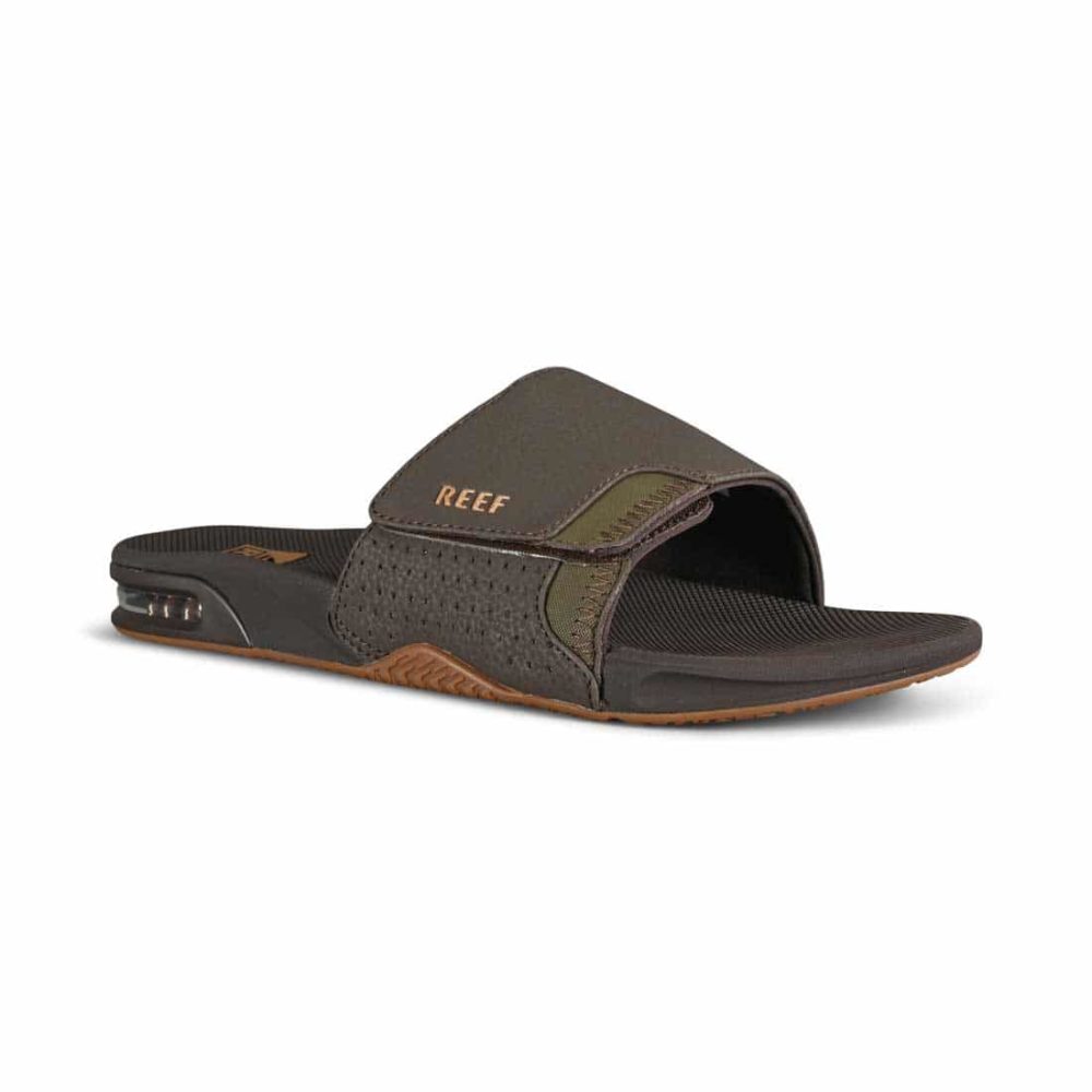 Reef Fanning Slide Sandals - Brown / Gum