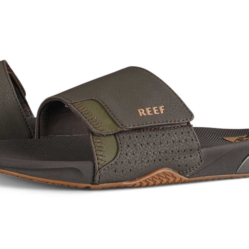 Reef Fanning Slide Sandals - Brown / Gum