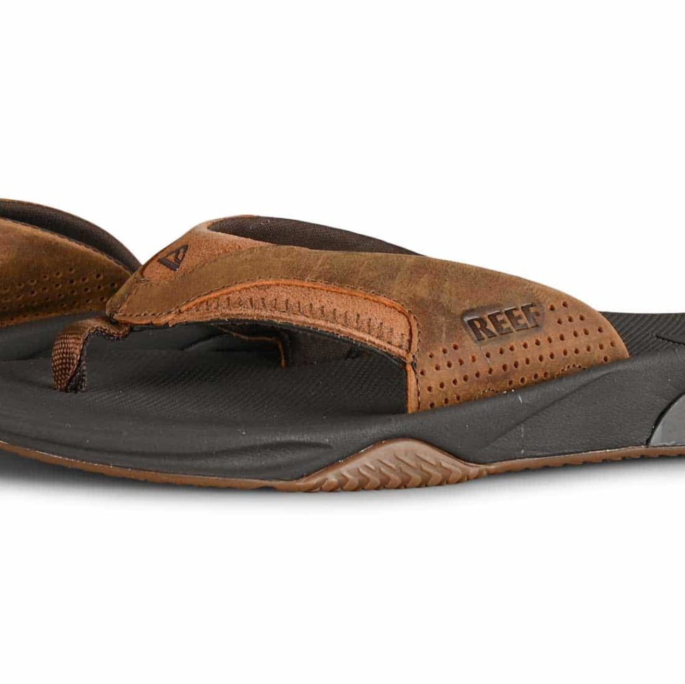 Reef Leather Fanning Sandals - Bronze